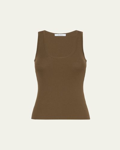 Max Mara Scoop-Neck Ribbed Tank Top