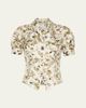 Max Mara Short-Sleeve Printed Silk Top - 1