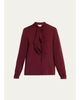 Max Mara Silk Charmeuse Scarf-Neck Button-Down Blouse - 1