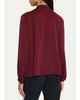 Max Mara Silk Charmeuse Scarf-Neck Button-Down Blouse - 3