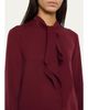 Max Mara Silk Charmeuse Scarf-Neck Button-Down Blouse - 5