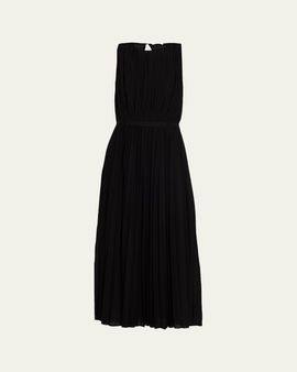 Max Mara Sleeveless Plisse Midi Dress