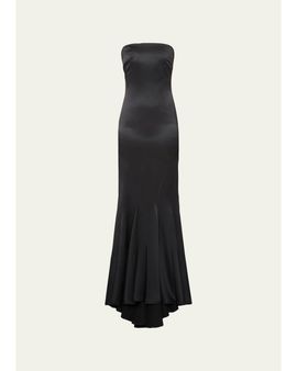 Max Mara Strapless Silk Mermaid Gown