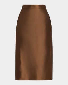 Max Mara Studio Cotton-Silk Pencil Skirt