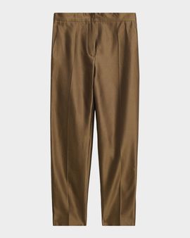 Max Mara Studio Cropped Cotton-Silk Pants