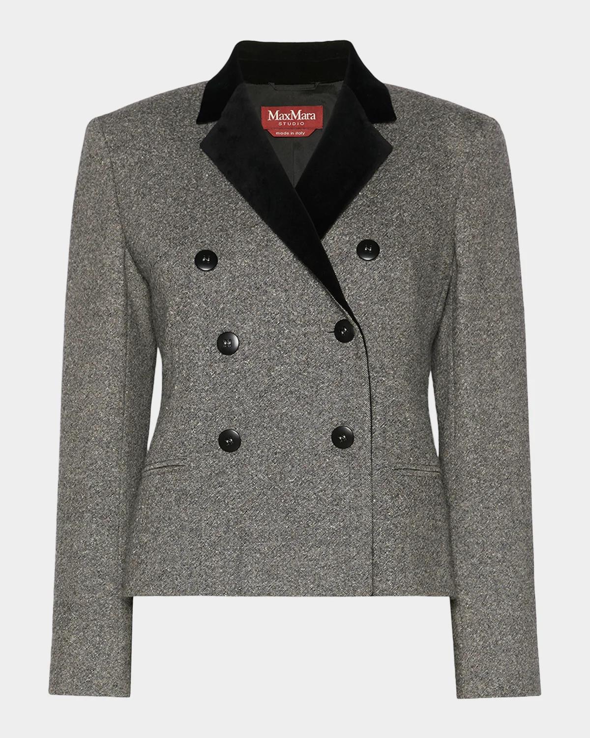 Max Mara Studio Double-Breasted Crop Jacket