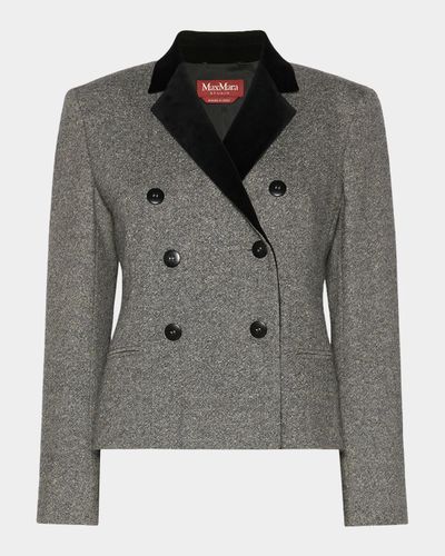 Max Mara Studio Double-Breasted Crop Jacket