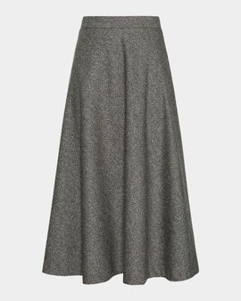 Max Mara Studio Heathered Knit A-Line Midi Skirt
