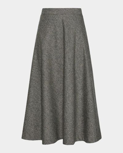 Max Mara Studio Heathered Knit A-Line Midi Skirt