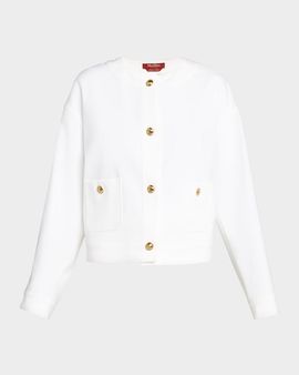 Max Mara Studio Kiwi Button-Down Cotton Jacket