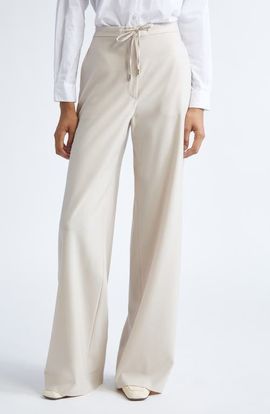 Max Mara Studio Max Mara Studio Denaro Wool Stretch Twill Wide Leg Pants