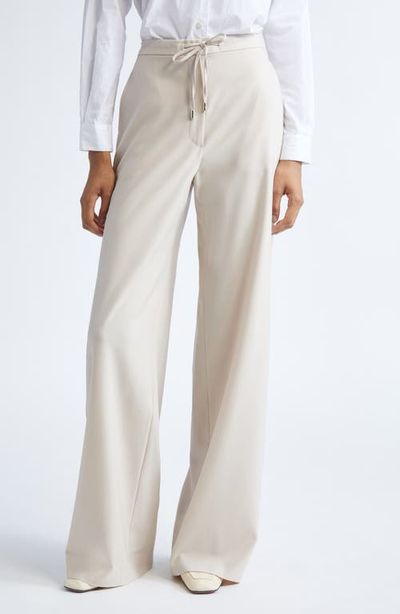 Max Mara Studio Max Mara Studio Denaro Wool Stretch Twill Wide Leg Pants