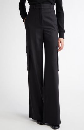 Max Mara Studio Max Mara Studio Ghiera Stretch Virgin Wool Cargo Pants