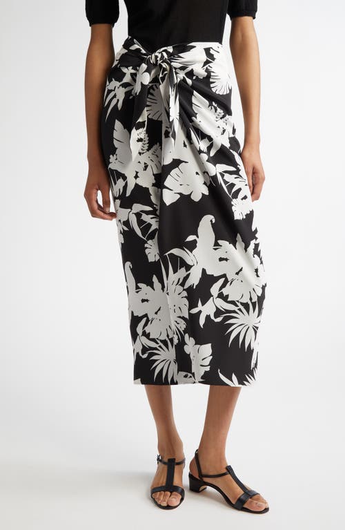Max Mara Studio Max Mara Studio Lauto Tropical Print Silk Wrap Skirt
