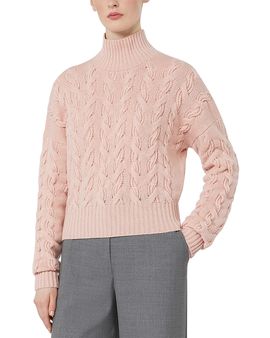 Max Mara Studio Max Mara Studio Mstcosmo Wool and Cashmere High Neck Sweater