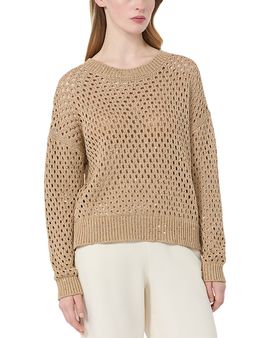 Max Mara Studio Max Mara Studio Mstgeyser Cotton Mesh Knit Sweater