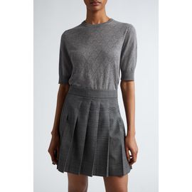 Max Mara Studio Max Mara Studio Patrik Diamond Pointelle Short Sleeve Sweater