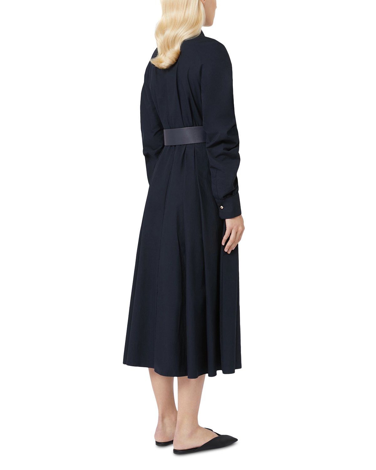 max studio navy blue dress Max Studio Navy and Black Striped Long Sleeve