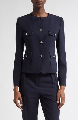Max Mara Studio Max Mara Studio Yana Knot Button Cady Crop Jacket