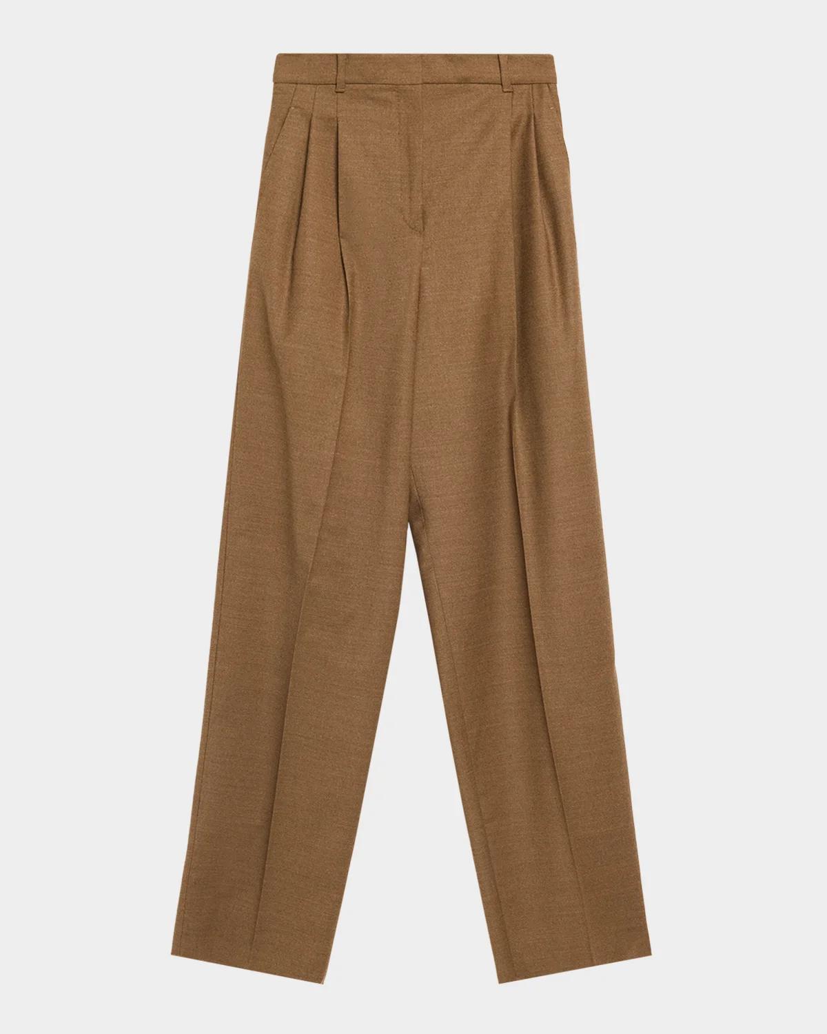 Max Mara Studio Straight-Leg Stretch Wool Pants