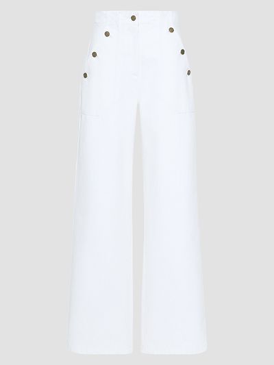 Max Mara Women's Cotton Bull Denim Wide Leg Trousers