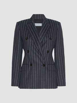 Max Mara Women's Double Breasted Pinstripe Jersey Blazer