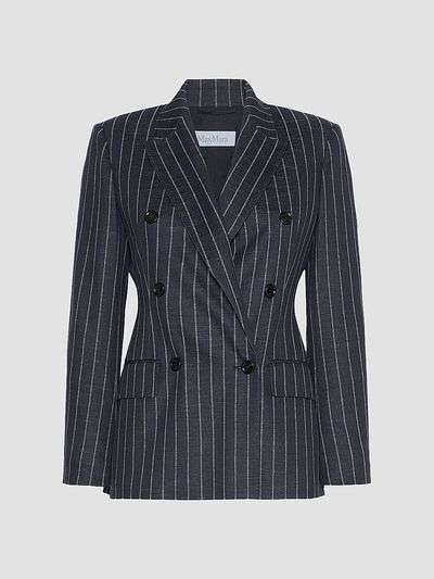 Max Mara Women's Double Breasted Pinstripe Jersey Blazer