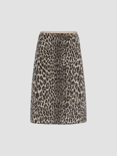 Max Mara Women's Jacquard Wool and Alpaca Calf Length Skirt