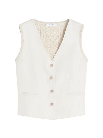 Max Mara Women's Linen and Cable Knit Gilet