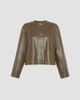 Max Mara Women's Nappa Leather Crew Neck Jacket - 1