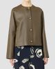 Max Mara Women's Nappa Leather Crew Neck Jacket - 3