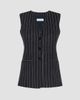 Max Mara Women's Pinstripe Viscose and Wool Jersey Gilet - 6