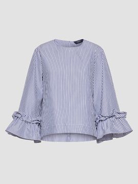 Max Mara Women's Poplin Blouse with Ruffles and Flounces