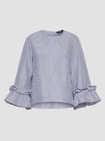 Max Mara Women's Poplin Blouse with Ruffles and Flounces