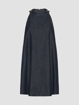 Max Mara Women's Short Sleeveless Cotton Denim Dress