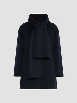 Max Mara Women's Short Wool Coat with Scarf