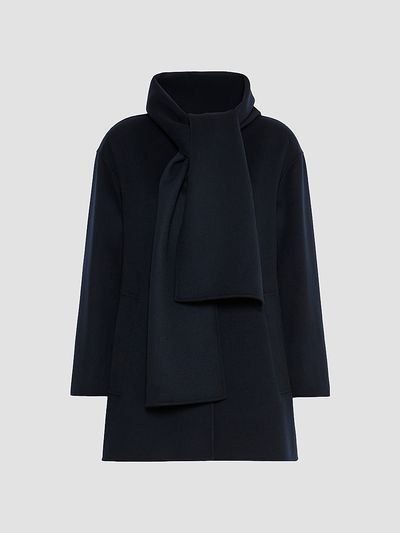 Max Mara Women's Short Wool Coat with Scarf