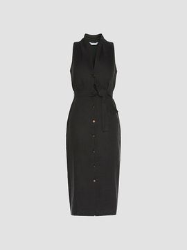 Max Mara Women's Sleeveless Linen and Silk Shirt Dress