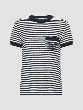 Max Mara Women's Striped Cotton Mesh T-Shirt