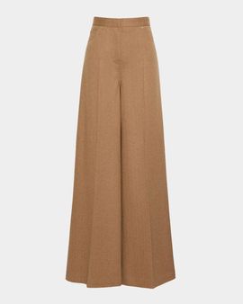 Max Mara Wool Herringbone Wide-Leg Trousers