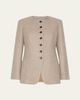 Max Mara Wool Single-Breasted Collarless Jacket - 1