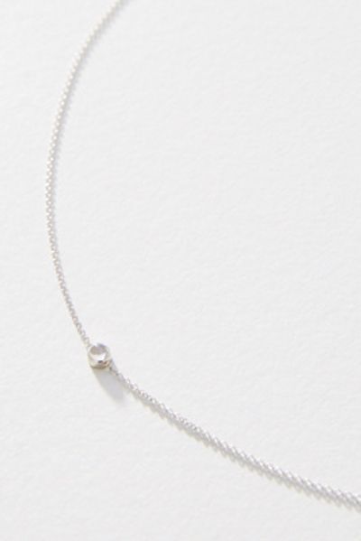 Maya Brenner 14K White Gold Asymmetric Birthstone Necklace