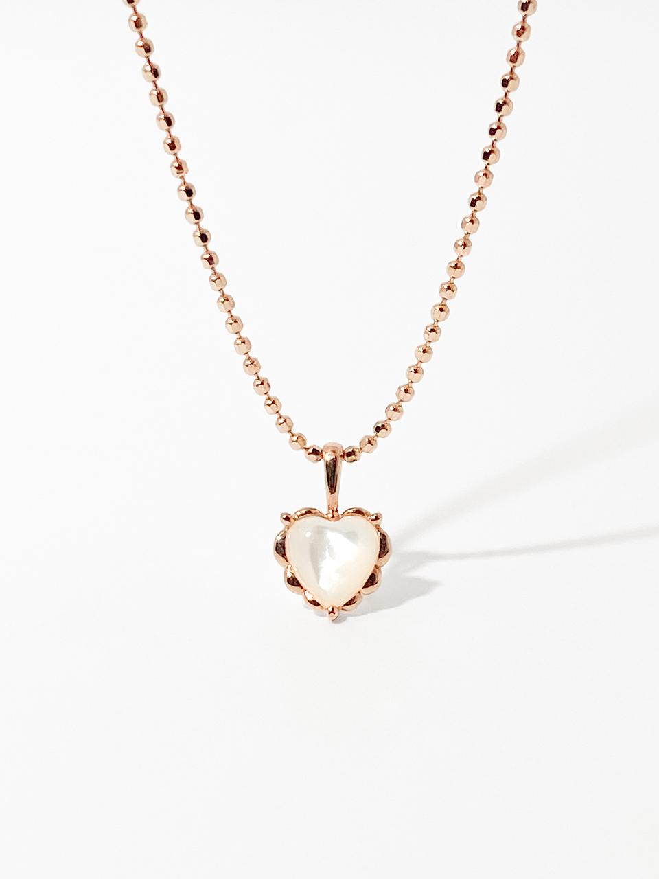 MAYBETOI 14K Heart-shaped Wave-pattern Opal Pendant Necklace