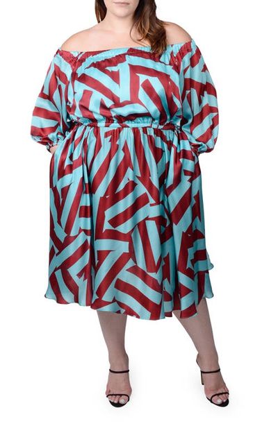 MAYES NYC MAYES NYC Edwina Off the Shoulder Long Sleeve Dress