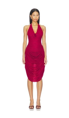 Maygel Coronel Maygel Coronel Drape Midi Dress