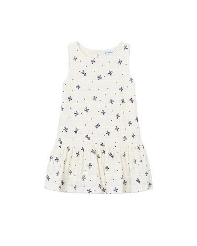 Mayoral Mayoral Bow-Pattern Drop-Waist Dress