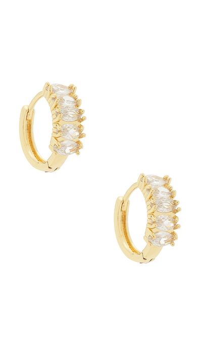 Mazin Jewels Mazin Jewels Baguette Hoop Earrings