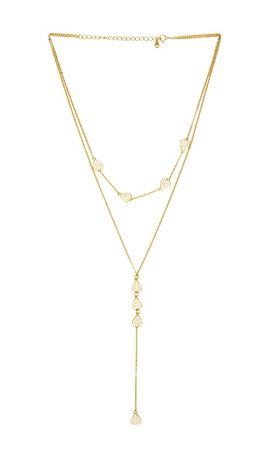 Mazin Jewels Mazin Jewels Pave Heart Lariat Necklace