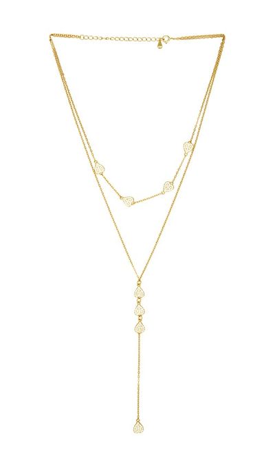 Mazin Jewels Mazin Jewels Pave Heart Lariat Necklace