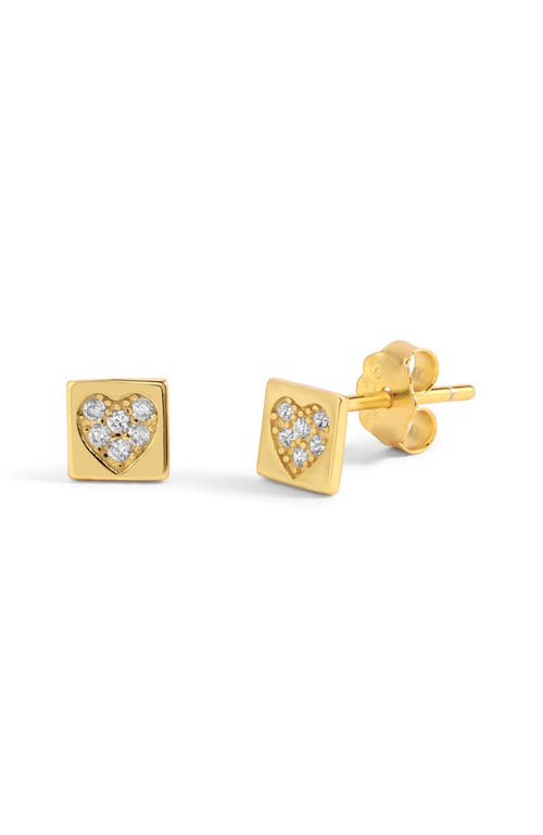 Mazin Jewels Mazin Jewels Pave Heart Studs